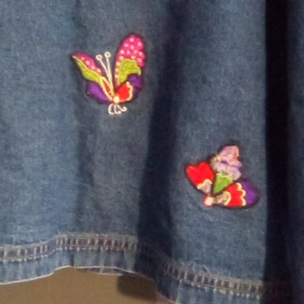Take two ladies jean jacket. Size medium.  butterflies on front and back - Picture 4 of 4